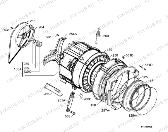 Взрыв-схема стиральной машины Arthurmartinelux AWN14991W - Схема узла Functional parts 267